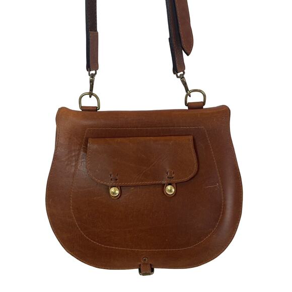 Military Goods James C. Ritchie Leather Haversack Crossbody Saddle Bag Messenger - Picture 1 of 16